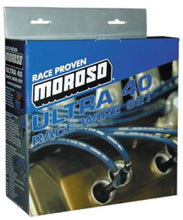 Cargar imagen en el visor de la galería, Moroso Chevrolet Small Block Ignition Wire Set - Ultra 40 - Sleeved - HEI - 90 Degree - Blue