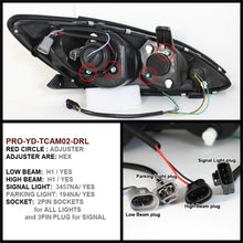 Carica l&#39;immagine nel visualizzatore di Gallery, Spyder Toyota Camry 02-06 Projector Headlights DRL Chrome High H1 Low H1 PRO-YD-TCAM02-DRL-C