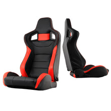 Charger l&#39;image dans la galerie, Xtune Scs Style Racing Seat Carbon Pu (Double Slider) Black/Red Passenger Side RST-SCS-02-BKR-PA