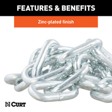 Load image into Gallery viewer, Curt 27in Safety Chain w/1 Snap Hook (5000lbs Clear Zinc)