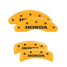 Charger l&#39;image dans la galerie, MGP 4 Caliper Covers Engraved Front Honda Rear H Logo Yellow Finish Black Char 2005 Honda Civic