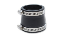 Carica l&#39;immagine nel visualizzatore di Gallery, Vibrant Non Reinf Silicone Reducer 2.5in I.D. x 3in I.D. x 3in long BLK incl 2 SS Worm Gear Clamps