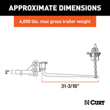 Carica l&#39;immagine nel visualizzatore di Gallery, Curt MV Round Bar Weight Distribution Hitch (5000-6000lbs 31-3/16in Bars)