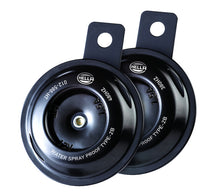 गैलरी व्यूवर में इमेज लोड करें, Hella Horn Kit Bx Blk Disc Mcycle 12V Univ