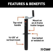 Load image into Gallery viewer, Curt A-Frame Jack w/Top Handle (5000lbs 14in Travel)