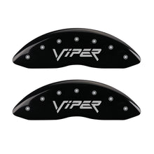 Cargar imagen en el visor de la galería, MGP 4 Caliper Covers Engraved Front Gen 2/Viper Engraved Rear Gen 2/Snake Black finish silver ch