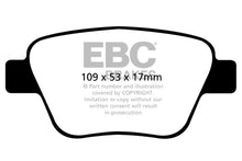 Laden Sie das Bild in den Galerie-Viewer, EBC 10-13 Audi A3 2.0 Turbo (Bosch rear caliper) Redstuff Rear Brake Pads