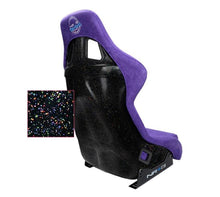 Cargar imagen en el visor de la galería, NRG FRP Bucket Seat PRISMA Edition w/ Pearlized Back/ Purple Alcantara w/ Phone Pockets - Large
