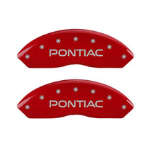 Cargar imagen en el visor de la galería, MGP 4 Caliper Covers Engraved Front Pontiac Rear Arrow Red Finish Silver Char 2007 Pontiac Solstice