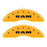 MGP 4 Caliper Covers Engraved Front & Rear RAM Yellow finish black ch