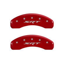 Charger l&#39;image dans la galerie, MGP 4 Caliper Covers Engraved Front &amp; Rear With stripes/Dodge Black finish silver ch