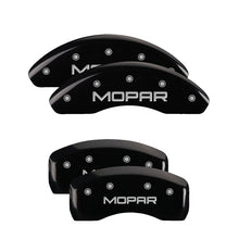 Laden Sie das Bild in den Galerie-Viewer, MGP 4 Caliper Covers Engraved Front &amp; Rear Style 2/Chrysler Wing Yellow finish black ch