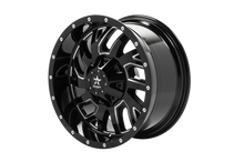 Load image into Gallery viewer, RBP 65R Glock 20x10 5x127/139.7 BP / 5 BS / -12mm Offset 78mm CB Gloss Black Machined Grooves Wheel