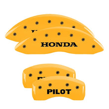 Carica l&#39;immagine nel visualizzatore di Gallery, MGP 4 Caliper Covers Engraved F &amp; R Honda Yellow Finish Black Char 2011 Honda Accord Crosstour