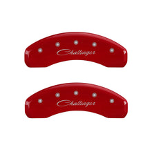 Charger l&#39;image dans la galerie, MGP 4 Caliper Covers Engraved Front &amp; Rear Cursive/Challenger Yellow finish black ch