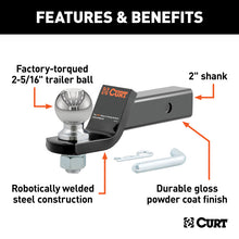 Carica l&#39;immagine nel visualizzatore di Gallery, Curt Loaded Ball Mount w/2-5/16in Ball (2in Shank 7500lbs 2in Drop)