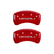 Carica l&#39;immagine nel visualizzatore di Gallery, MGP 4 Caliper Covers Engraved Front &amp; Rear Denali Red Finish Silver Char 2019 GMC Arcadia