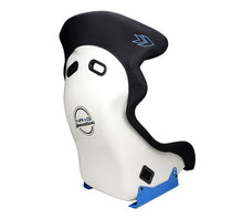 गैलरी व्यूवर में इमेज लोड करें, NRG FRP Bucket Seat - White Finish with Arrow Embroidery And Blue Side Mount Bracket