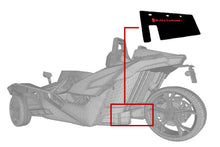 Load image into Gallery viewer, Rally Armor 15-16 Polaris Slingshot Rear Swingarm Mud Flap (1 Flap Only) w/ Black/Red Logo