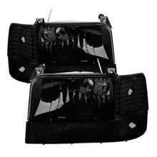Cargar imagen en el visor de la galería, Xtune Ford F150 92-96 Headlights w/Corner Bumper 6pcs Amber- Black Smoked HD-JH-FB92-SET-AM-BSM