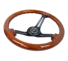 गैलरी व्यूवर में इमेज लोड करें, NRG Reinforced Steering Wheel (350mm / 3in. Deep) Brown Wood w/Blk Matte Spoke/Black Center Mark