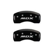 Cargar imagen en el visor de la galería, MGP 4 Caliper Covers Engraved Front Acura Rear MDX Black Finish Silver Char 2017 Acura MDX