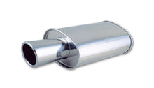 Carica l&#39;immagine nel visualizzatore di Gallery, Vibrant StreetPower Oval Muffler with 4in Round Tip Angle Cut Rolled Edge - 2.5in inlet I.D.