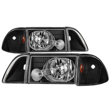 Cargar imagen en el visor de la galería, xTune Ford Mustang 87-93 OEM style Headlights 6pcs Amber - Black HD-JH-FM87-6PC-AM-BK