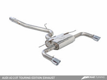 Cargar imagen en el visor de la galería, AWE Tuning Audi 8V A3 Touring Edition Exhaust - Dual Outlet Chrome Silver 90 mm Tips