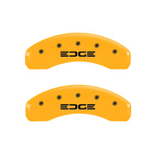 Laden Sie das Bild in den Galerie-Viewer, MGP 4 Caliper Covers Engraved Front &amp; Rear Edge Yellow finish black ch