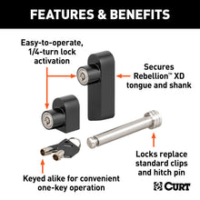 Carica l&#39;immagine nel visualizzatore di Gallery, Curt Replacement Rebellion XD Tongue and Hitch Lock Set