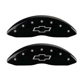 MGP Front set 2 Caliper Covers Engraved Front Bowtie Black finish silver ch