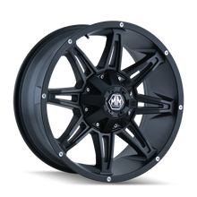 Cargar imagen en el visor de la galería, Mayhem 8090 Rampage 17x9 / 6x135 BP / 13mm Offset / 106mm Hub Matte Black Wheel