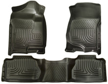 Laden Sie das Bild in den Galerie-Viewer, Husky Liners 07-12 Chevy Silverado/GMC Sierra Extended Cab WeatherBeater Combo Black Floor Liners