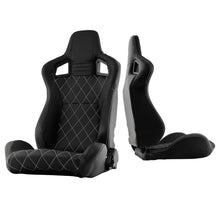 Carica l&#39;immagine nel visualizzatore di Gallery, Xtune Scs Style Racing Seat Carbon Pu White X Black/Black Driver Side RST-SCS-05-BKWX-DR