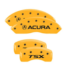 Carica l&#39;immagine nel visualizzatore di Gallery, MGP 4 Caliper Covers Engraved Front &amp; Rear Acura Yellow Finish Black Char 2008 Acura TL
