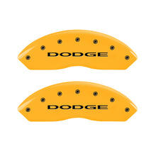 Charger l&#39;image dans la galerie, MGP 4 Caliper Covers Engraved Front &amp; Rear With out stripes/Dodge Yellow finish black ch