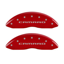 Carica l&#39;immagine nel visualizzatore di Gallery, MGP 4 Caliper Covers Engraved Front Gen 5/Camaro Engraved Rear Gen 5/Z28 Red finish silver ch