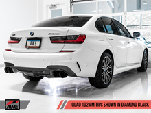 गैलरी व्यूवर में इमेज लोड करें, AWE Tuning 2019+ BMW M340i (G20) OE-Config-To-Quad Tip Conversion Kit - Diamond Black Tip