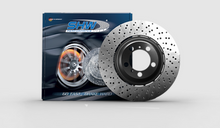 Laden Sie das Bild in den Galerie-Viewer, SHW 15-18 BMW M3 3.0L Right Front Cross-Drilled Lightweight Brake Rotor