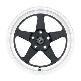 Forgestar F091 18X10 D5 Drag 5X114.3 ET22 BS6.4 Gloss Black w/ Machine Lip 78.1