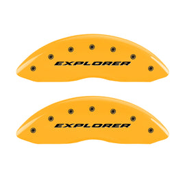 MGP 4 Caliper Covers Engraved Front & Rear Explorer Yellow finish black ch