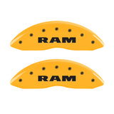 MGP 4 Caliper Covers Engraved Front & Rear RAM Yellow finish black ch