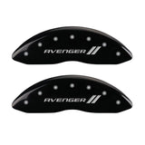 MGP 4 Caliper Covers Engraved Front & Rear With stripes/Avenger Black finish silver ch