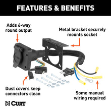 Load image into Gallery viewer, Curt Dual-Output Electrical Adapter (Adds 6-Way Round to 4-Way Flat)