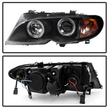 Carica l&#39;immagine nel visualizzatore di Gallery, Spyder BMW E46 3-Series 02-05 4DR Projector Headlights 1PC LED Halo Blk PRO-YD-BMWE4602-4D-AM-BK