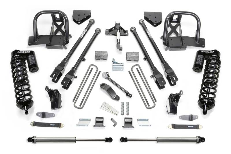 Fabtech 10-16 Ford F350/450 4WD 8 Lug 6in 4 Link System w/DL 4.0 Coilovers & Rear DL Shocks