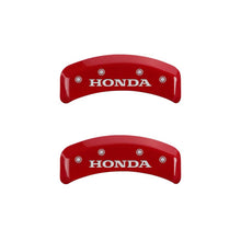 Carica l&#39;immagine nel visualizzatore di Gallery, MGP 4 Caliper Covers Engraved Front &amp; Rear Honda Red finish silver ch