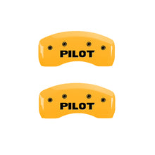 Cargar imagen en el visor de la galería, MGP 4 Caliper Covers Engraved Front Honda Engraved Rear Pilot/2015 Yellow finish black ch