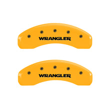 Charger l&#39;image dans la galerie, MGP 4 Caliper Covers Engraved Front &amp; Rear WRANGLER Yellow finish black ch